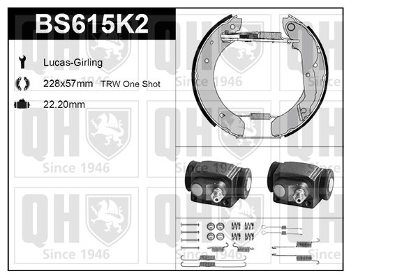 QUINTON HAZELL Piduriklotside komplekt BS615K2